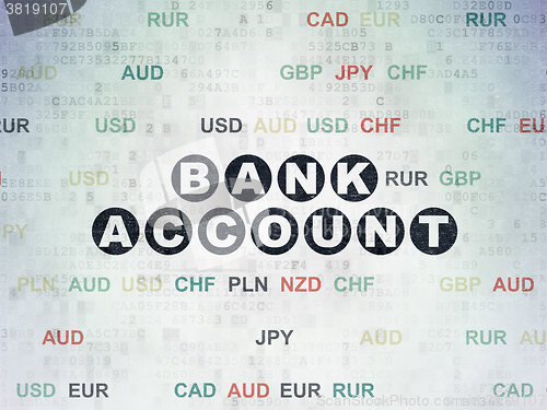Image of Money concept: Bank Account on Digital Paper background