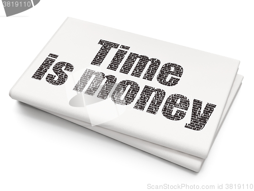 Image of Business concept: Time Is money on Blank Newspaper background