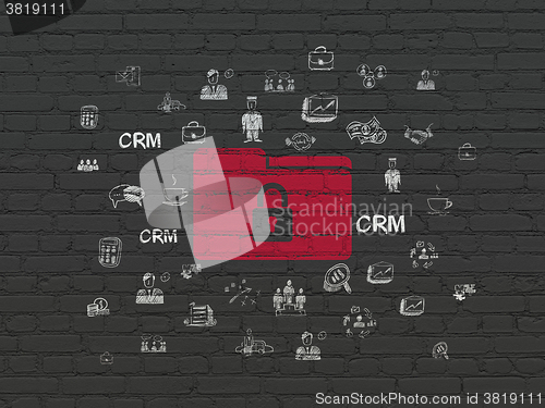 Image of Business concept: Folder With Lock on wall background