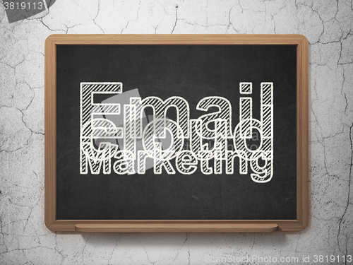 Image of Finance concept: Email Marketing on chalkboard background