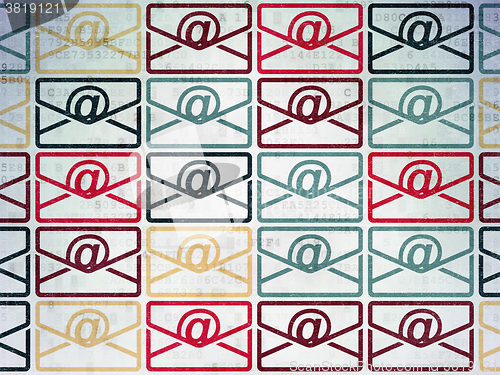 Image of Business concept: Email icons on Digital Paper background