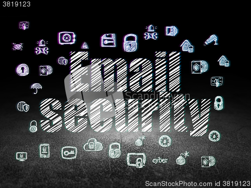 Image of Safety concept: Email Security in grunge dark room