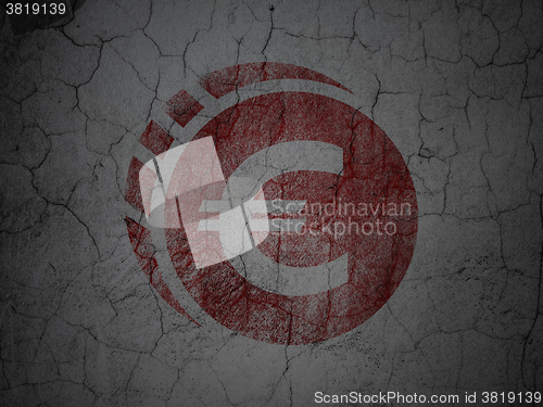 Image of Banking concept: Euro Coin on grunge wall background