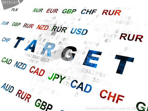 Image of Finance concept: Target on Digital background