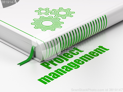 Image of Business concept: book Gears, Project Management on white background