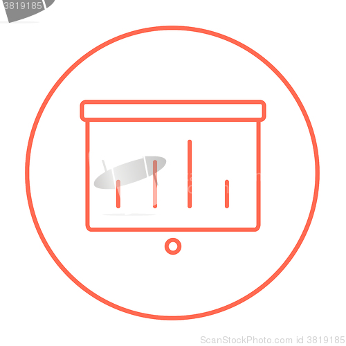 Image of Projector roller screen line icon.