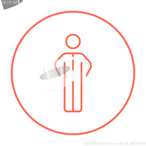 Image of Businessman standing line icon.