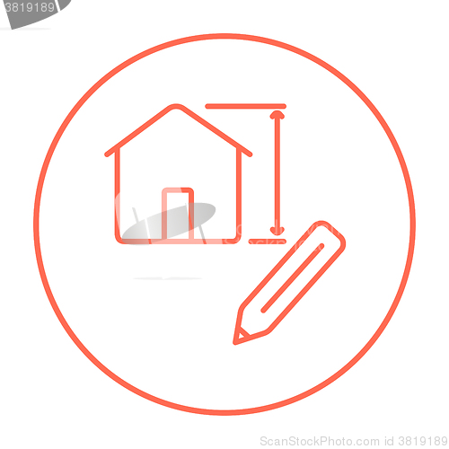 Image of House design line icon.