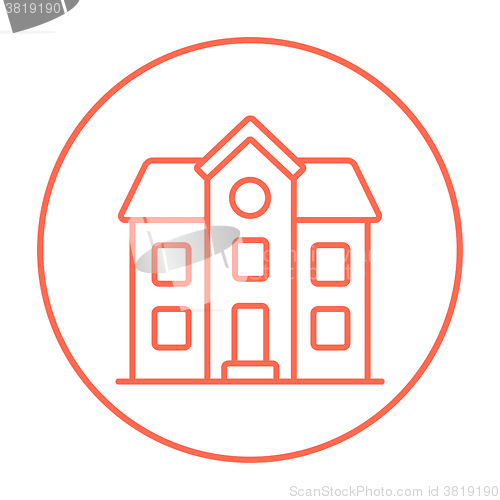 Image of Two storey detached house line icon.