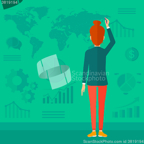 Image of Business woman presenting report.