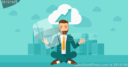 Image of Peaceful businessman meditating.