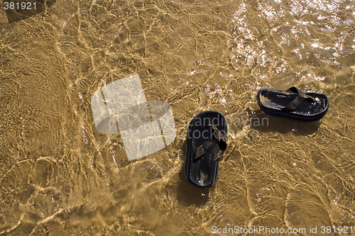 Image of sandals in the water