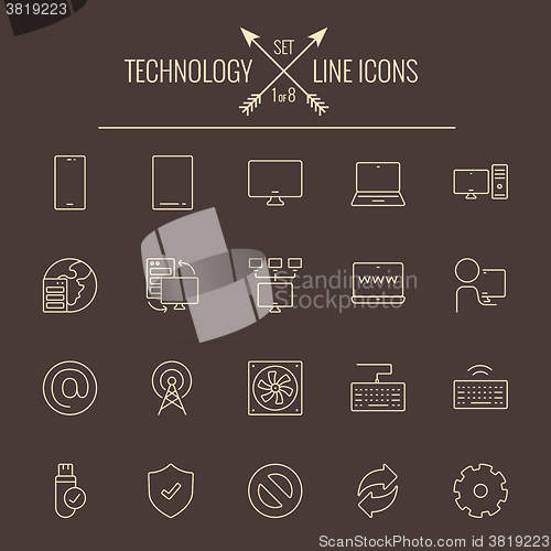 Image of Technology icon set.