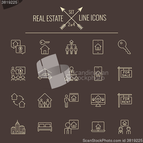 Image of Real estate icon set.