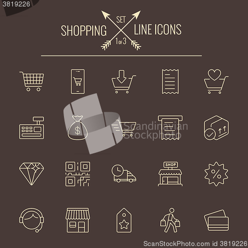 Image of Shopping icon set.