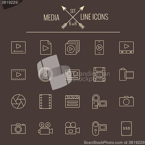 Image of Media icon set.