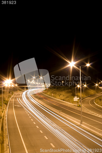 Image of highway at night