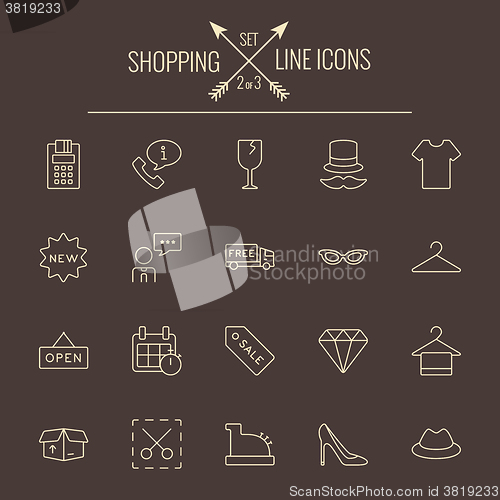 Image of Shopping icon set.
