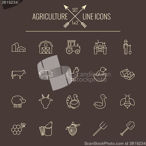 Image of Agriculture icon set.