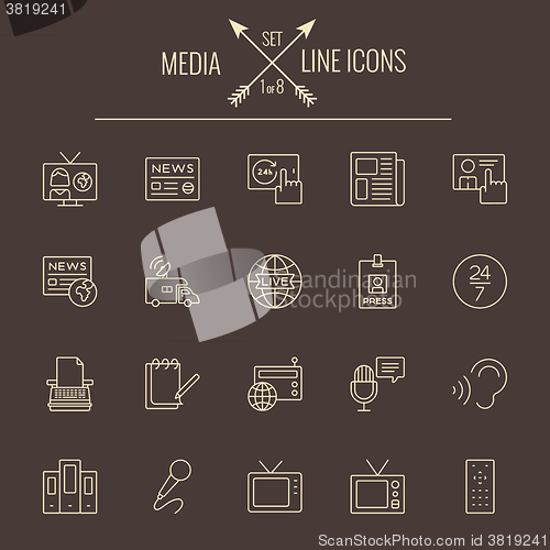 Image of Media icon set.