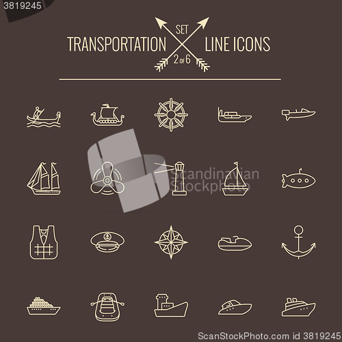 Image of Transportation icon set.