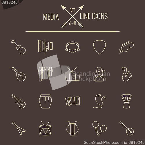 Image of Media icon set.