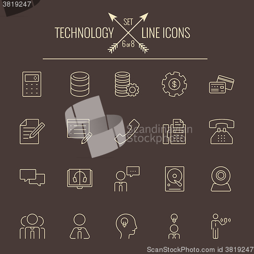 Image of Technology icon set.