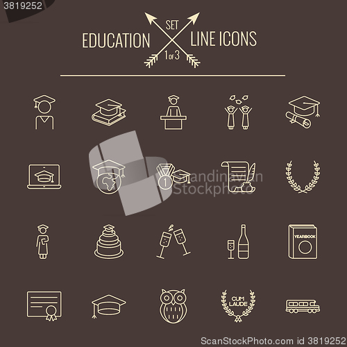 Image of Education icon set.