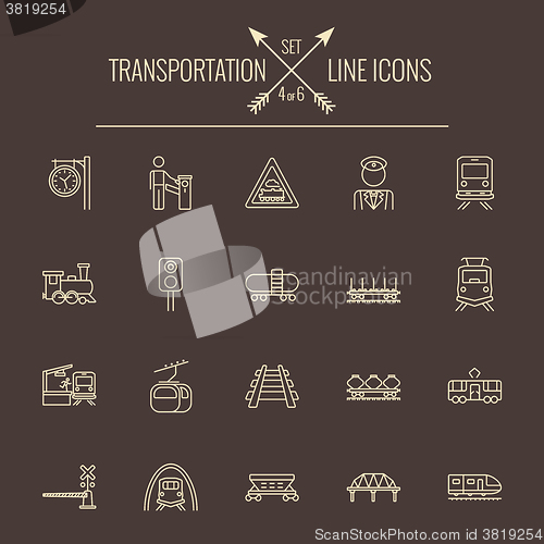 Image of Transportation icon set.