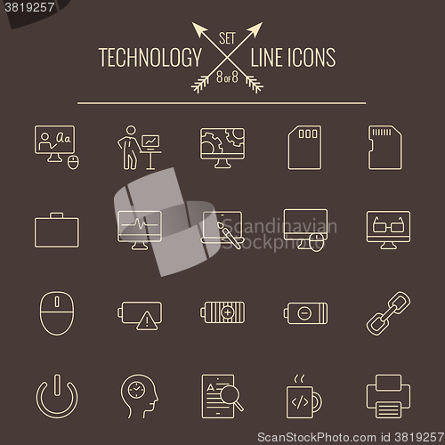 Image of Technology icon set.