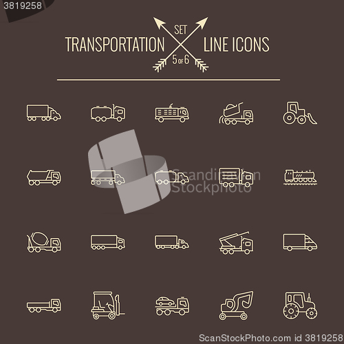 Image of Transportation icon set.