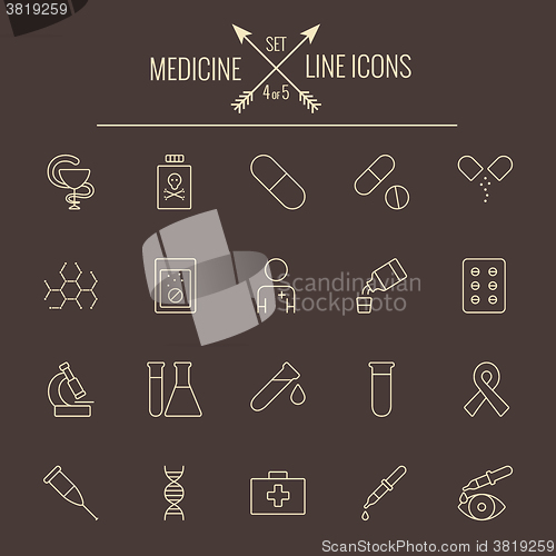 Image of Medicine icon set.