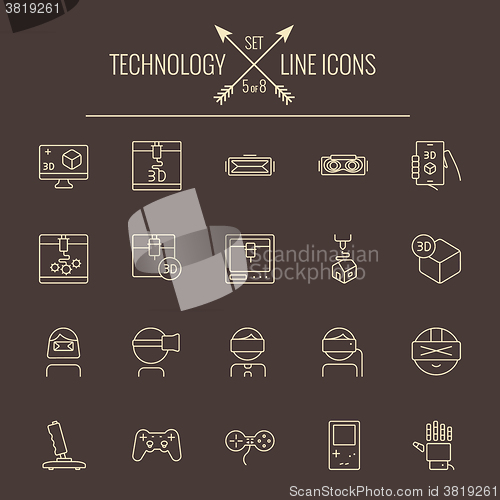 Image of Technology icon set.