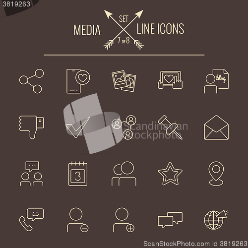Image of Media icon set.