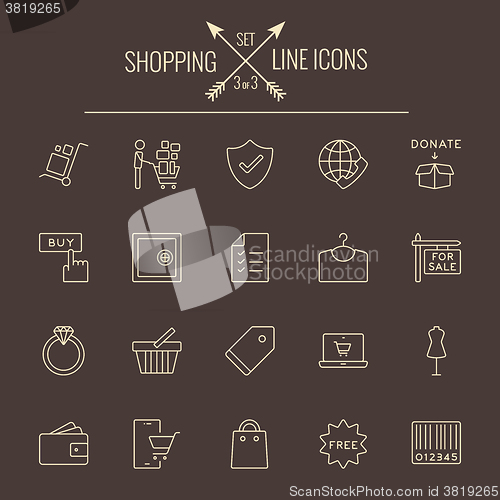 Image of Shopping icon set.