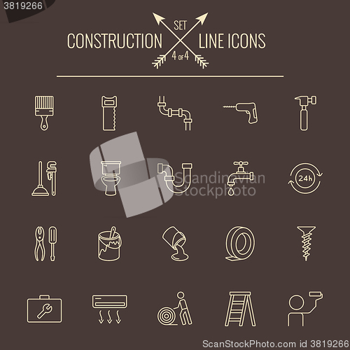 Image of Construction icon set.