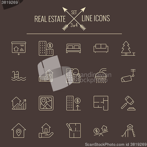 Image of Real estate icon set.