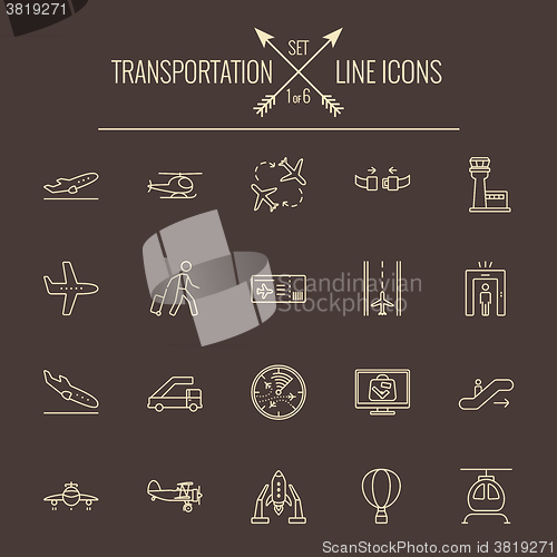 Image of Transportation icon set.