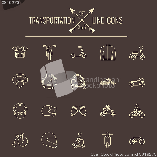 Image of Transportation icon set.