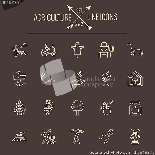 Image of Agriculture icon set.