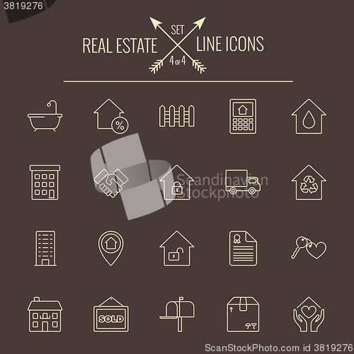 Image of Real estate icon set.