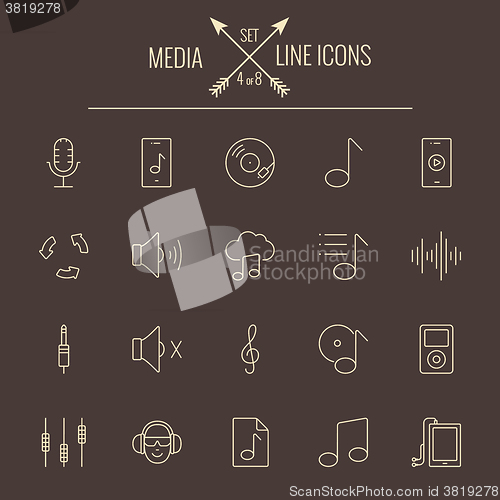 Image of Media icon set.