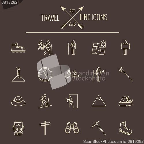 Image of Travel and holiday icon set.