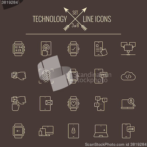 Image of Technology icon set.