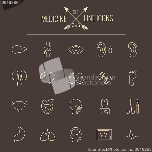 Image of Medicine icon set.