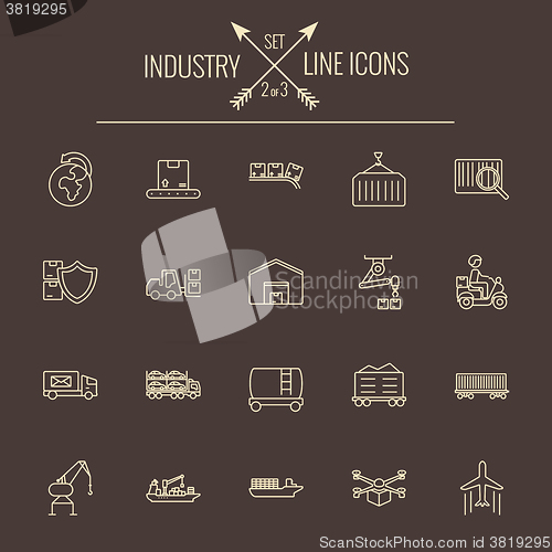 Image of Industry icon set.