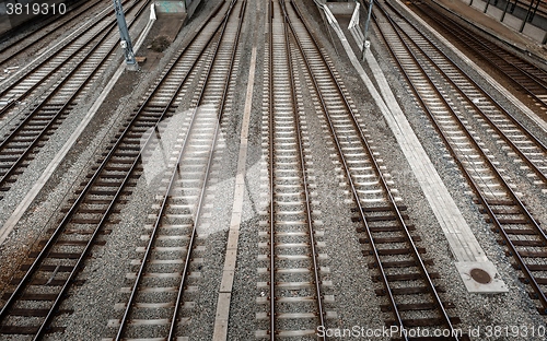 Image of Cargo trains in old train depot