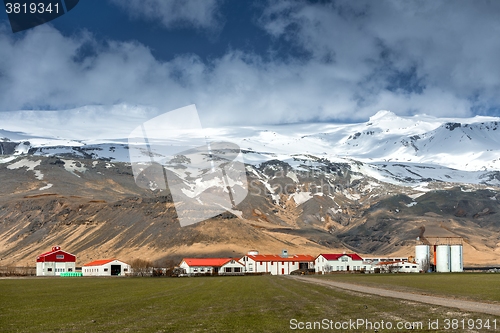 Image of Farm house near mountain