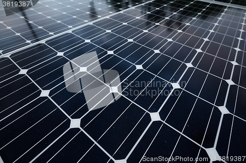 Image of Background of Blue Solar Panels