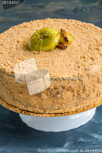 Image of Bavarian mousse cake. View from above.